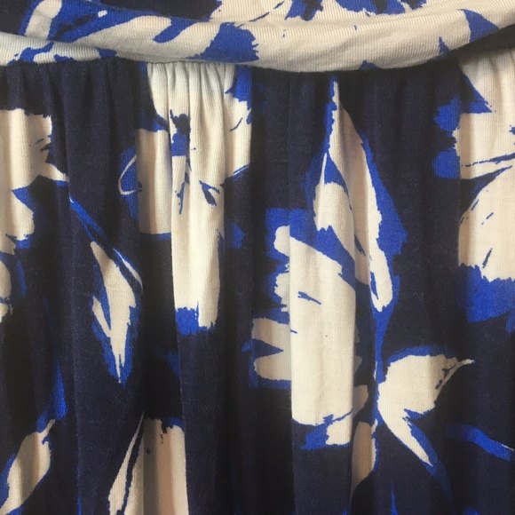 Adrienne Vittadini Maxi Dress Blue White Floral - Picture 4 of 6